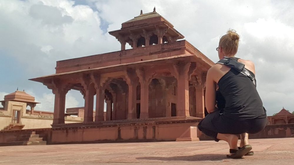 alleinreisende Frau Indien Agra