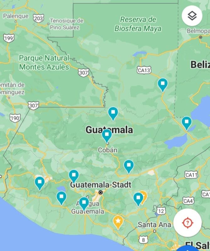 Rastplätze in Guatemala